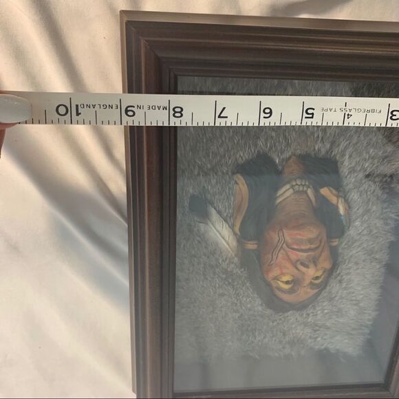 Neil Rose Native American Ceramic Sculpture Shadowbox “Grey Owl” - Picture 9 of 13